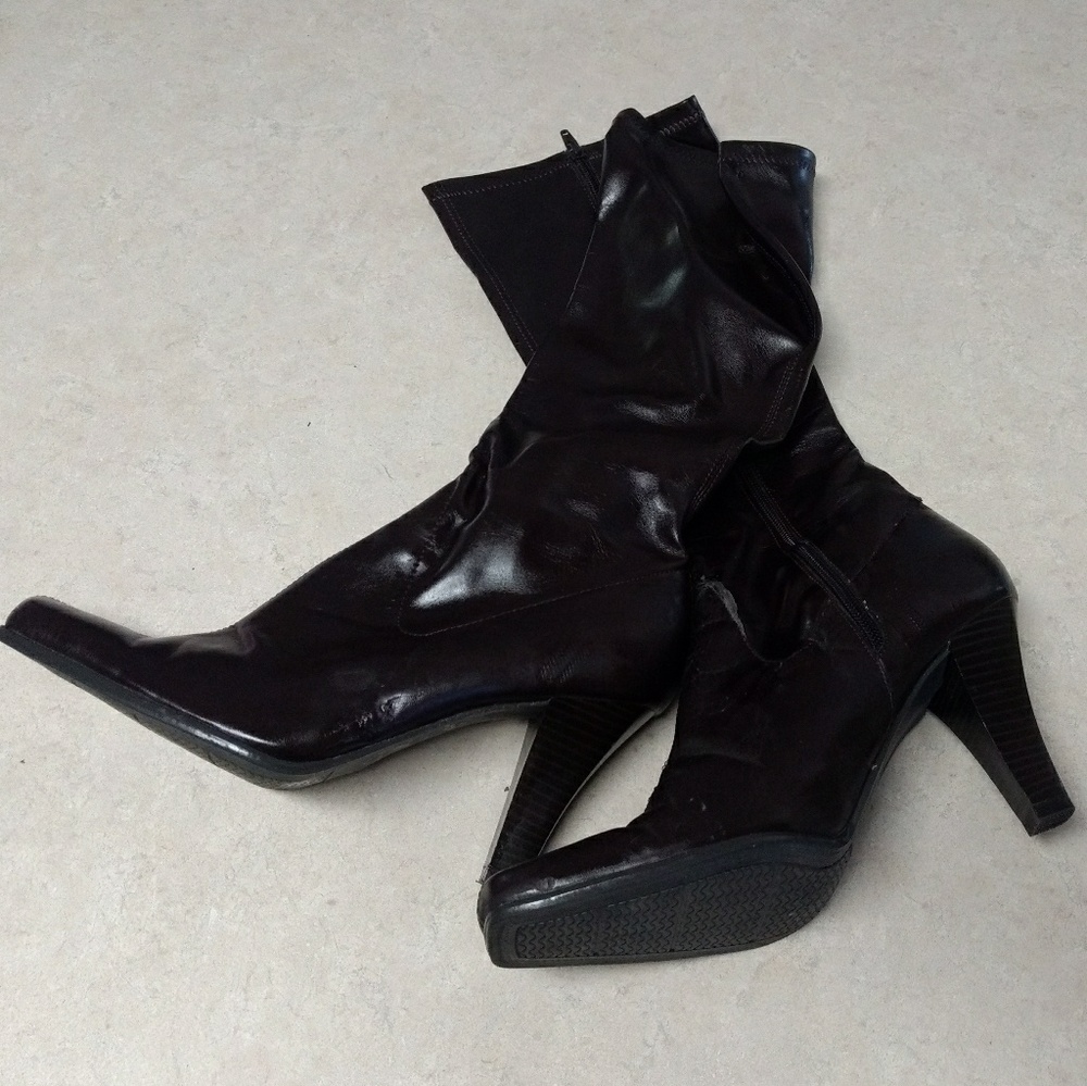 Brown Pleather Knee High Boots | Merona